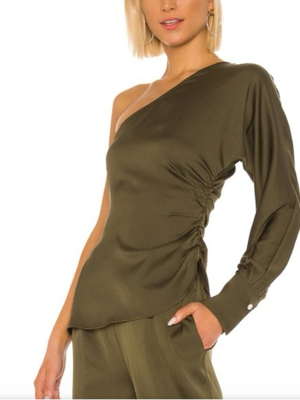 L'Academie Maura Top in Olive Green small